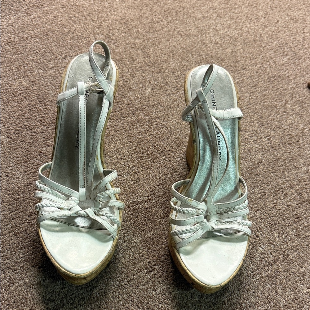 Chinese Laundry White Wedges